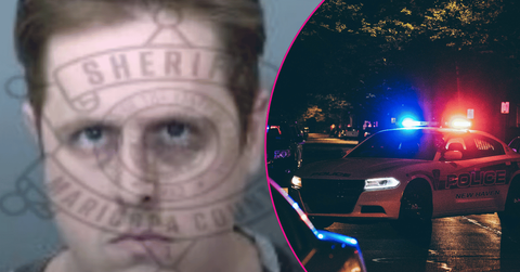 split image of Nathaniel Gotham; cop car