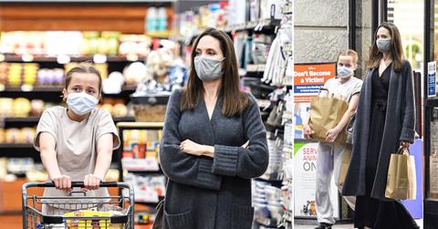 angelina jolie goes food shopping with daughter vivienne hollywood