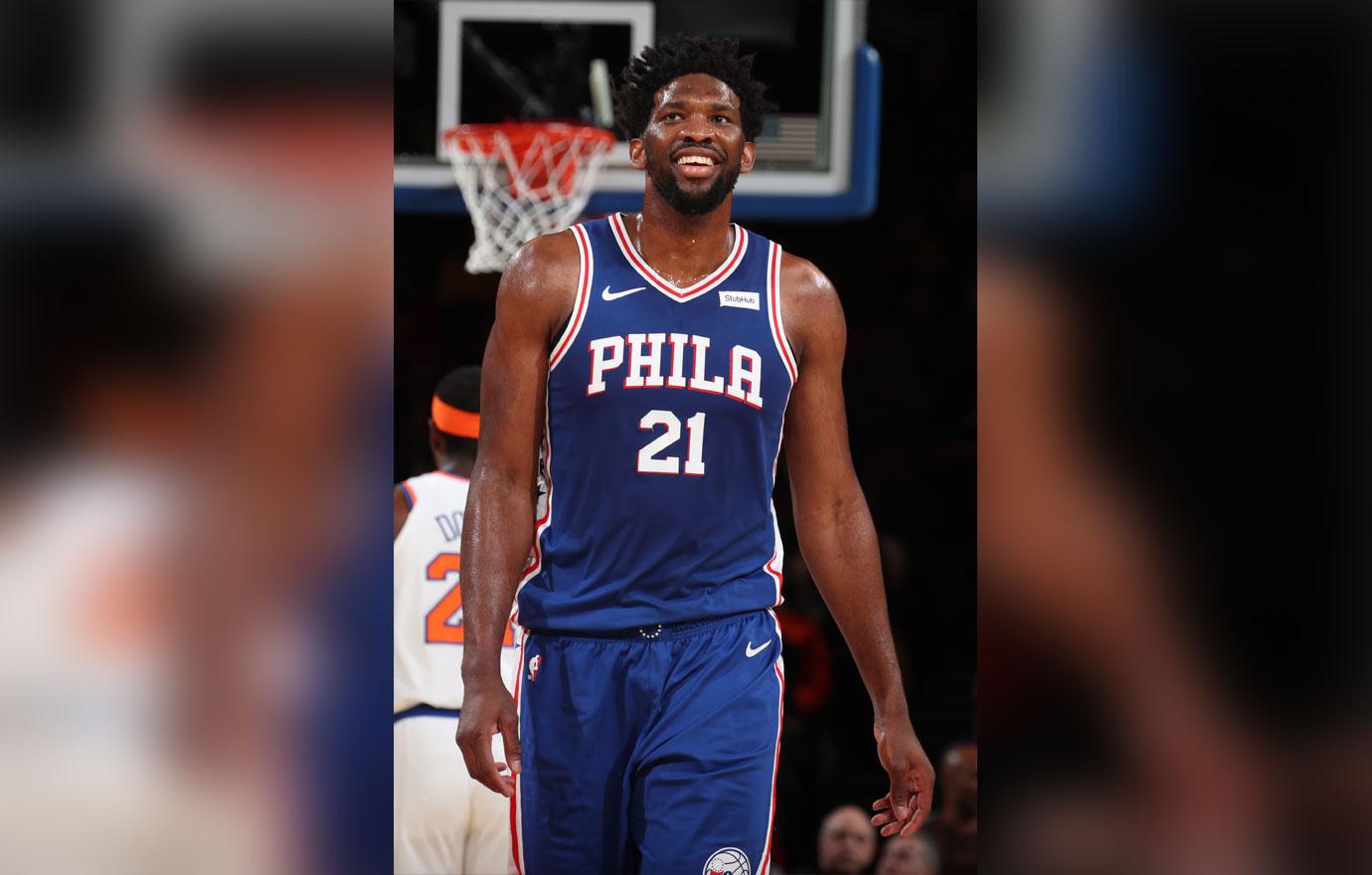 Joel Embiid smiles at Madsion Square Garden