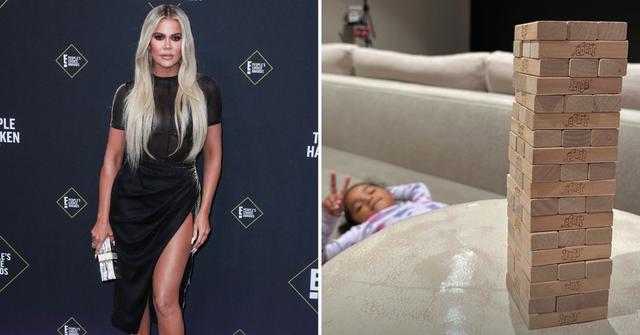 khloe kardashian daughter true game night kim parties tristan thompson photos