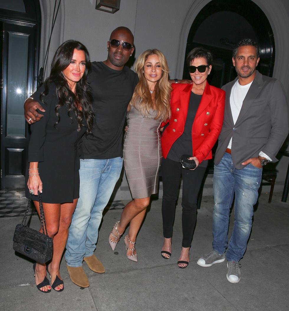 Kris Jenner and Corey Gamble with Kyle Richards and Faye Resnick leaving Craig&#8217;s restaurant after dinner