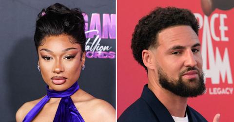 Photo of Megan Thee Stallion and Klay Thompson.