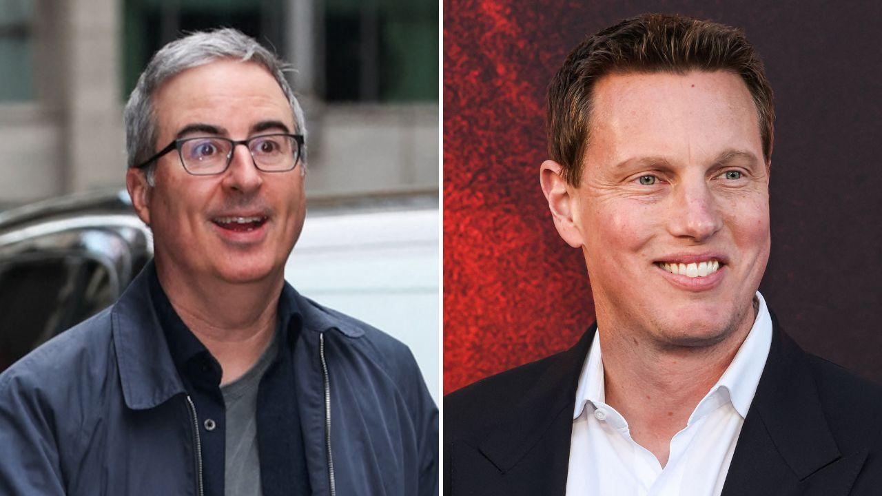 Photo of John Oliver and David Ellison.