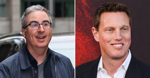 Photo of John Oliver and David Ellison.
