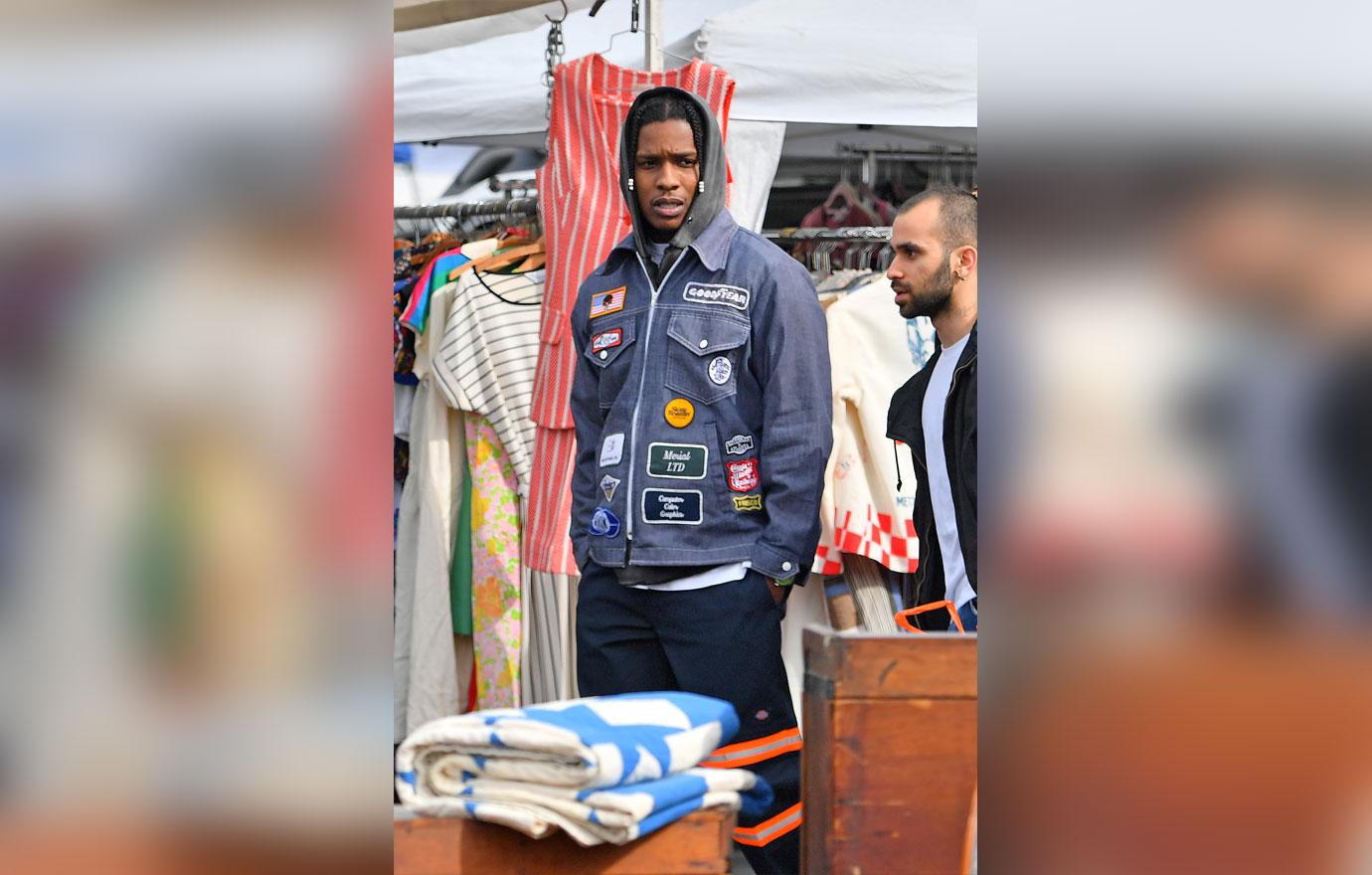 EXCLUSIVE: A$AP Rocky hits the flea market with some pals