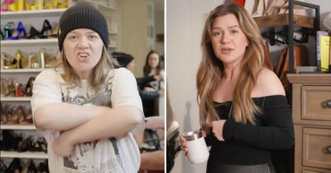 Two photos of Kelly Clarkson