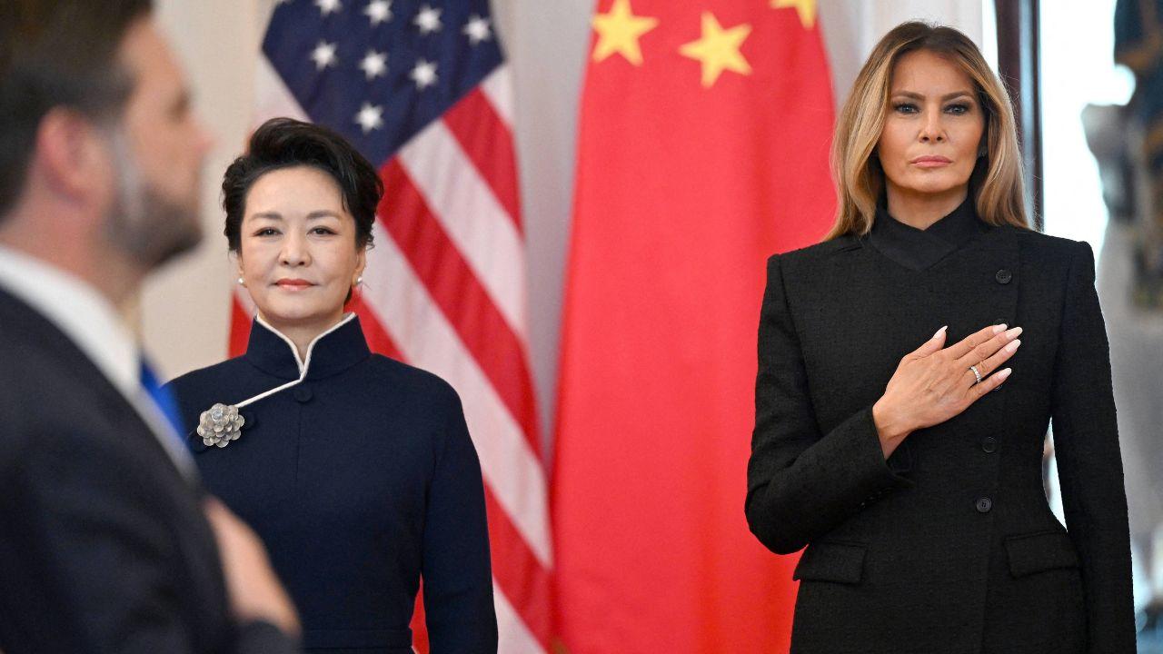 Image of Melania Trump attended a state dinner alongside Peng Liyuan featuring a multi-course menu that blended classic American ingredients with subtle Asian flavors.