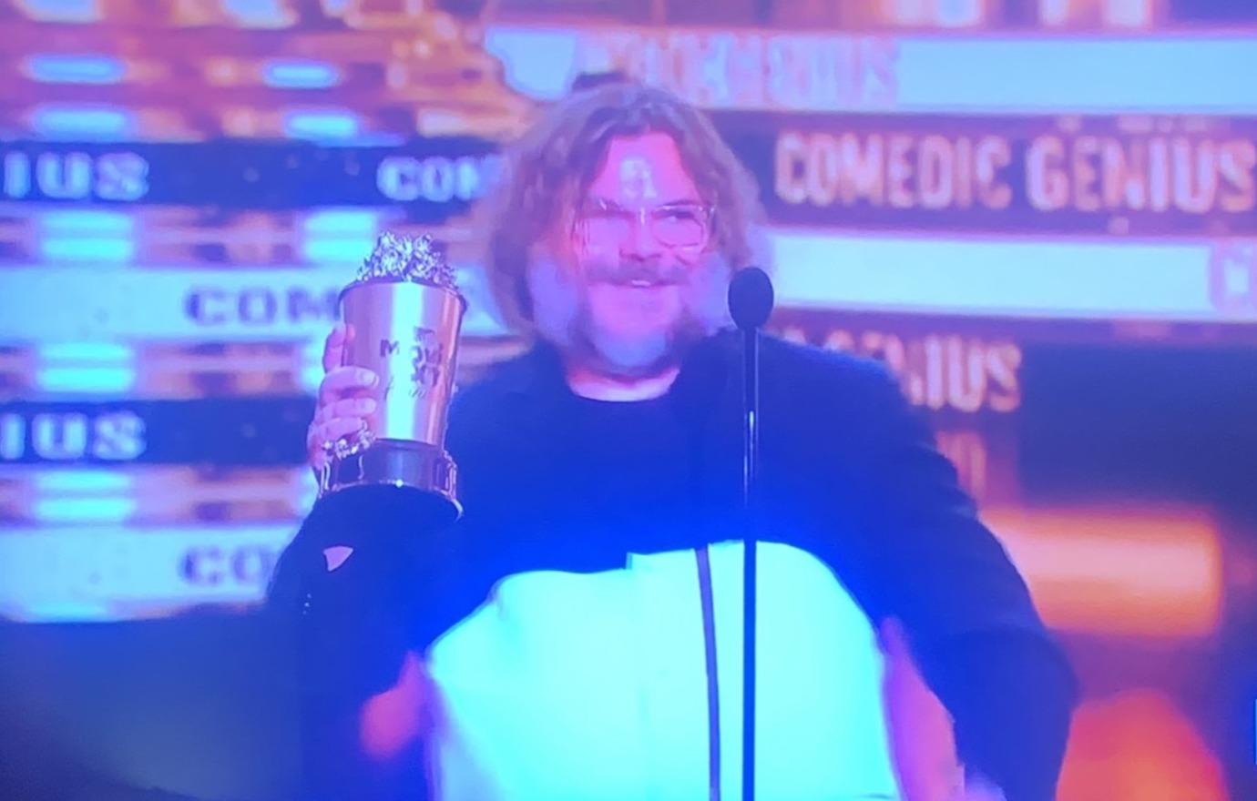 Jack Black somersaults onstage at MTV Movie and TV Awards