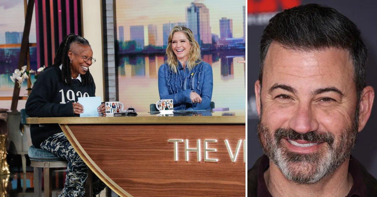 Photo of Whoopi Goldberg and Sara Haines on 'The View' and Jimmy Kimmel