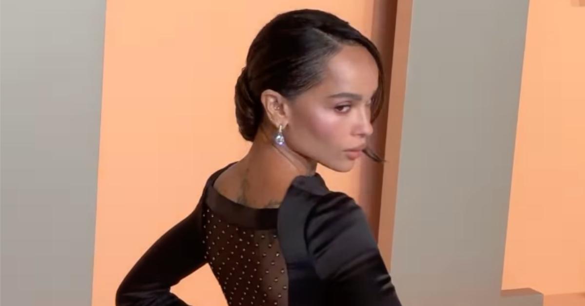 zoe kravitz butt see through gown vanity fair oscars after party photo