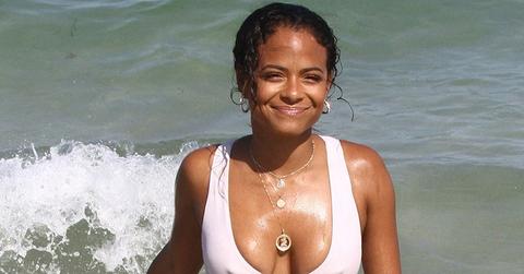 Christina miliani sexy white bikini main