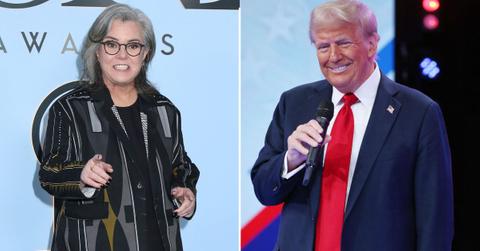 Split photo of Rosie O'Donnell & Donald Trump
