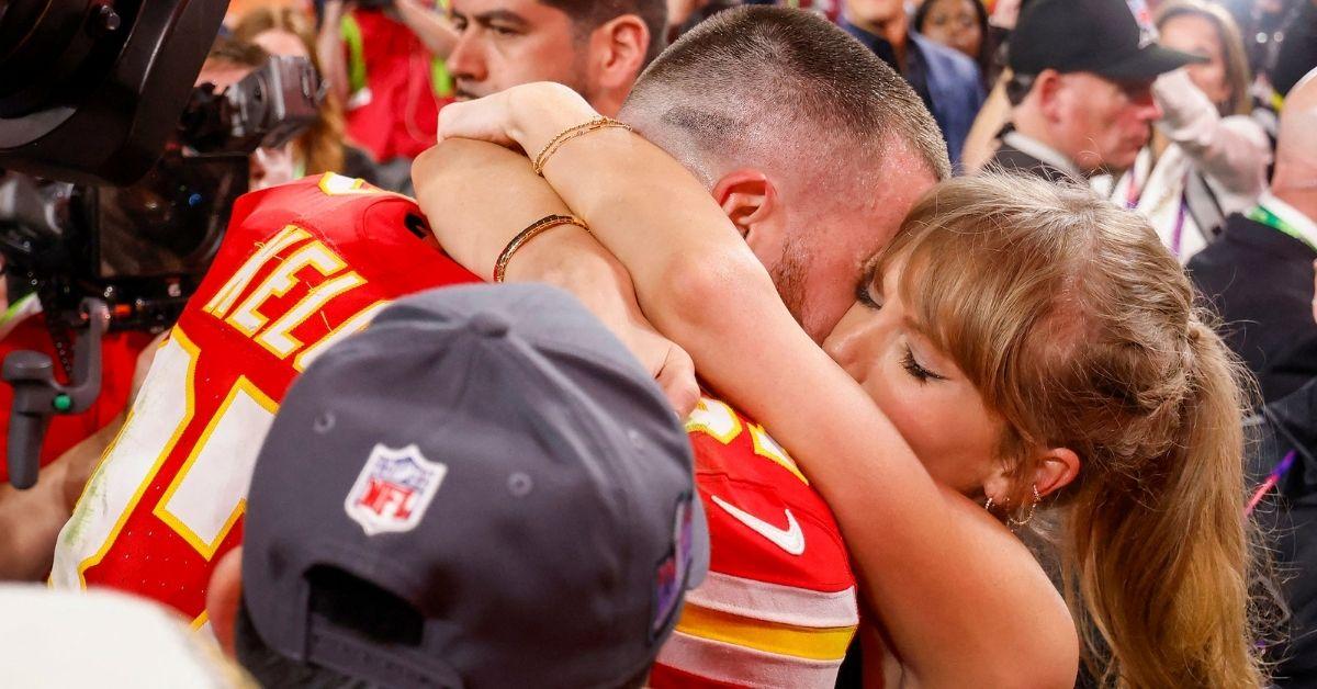 Image of Taylor Swift is often spotted at Travis Kelce's football games.