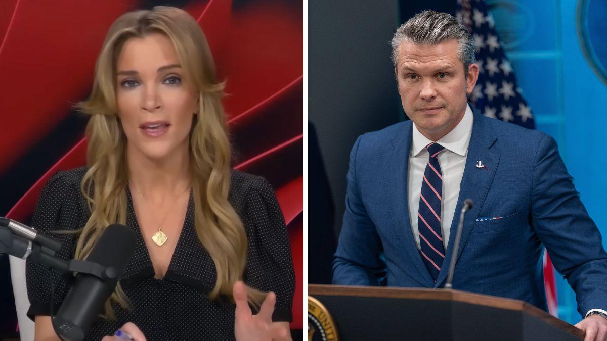 split photo of megyn kelly and pete hegseth