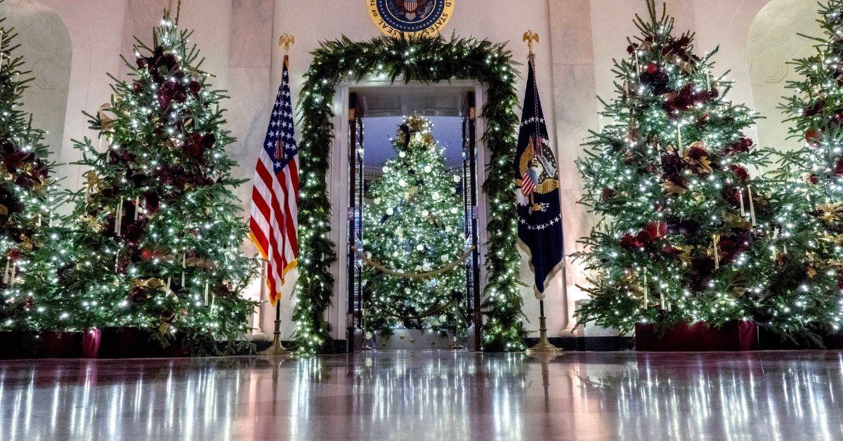 image of The decorations reflect a theme of patriotism, generosity and holiday spirit.