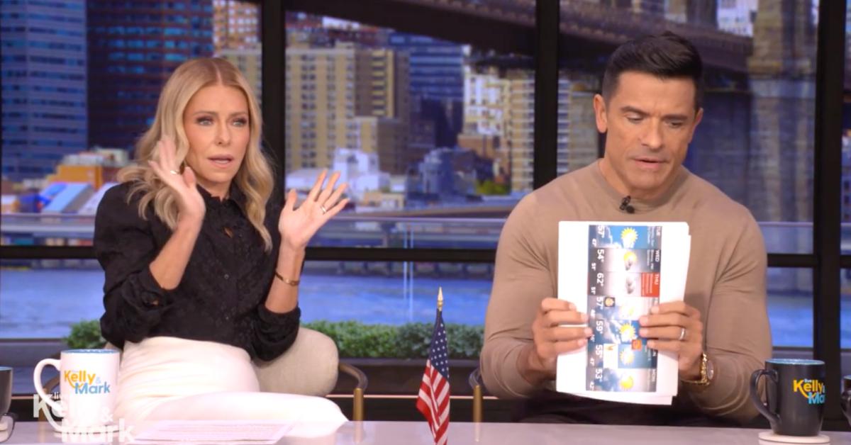 Image of Live's executive producer Michael Gelman laughed at Kelly Ripa's question.