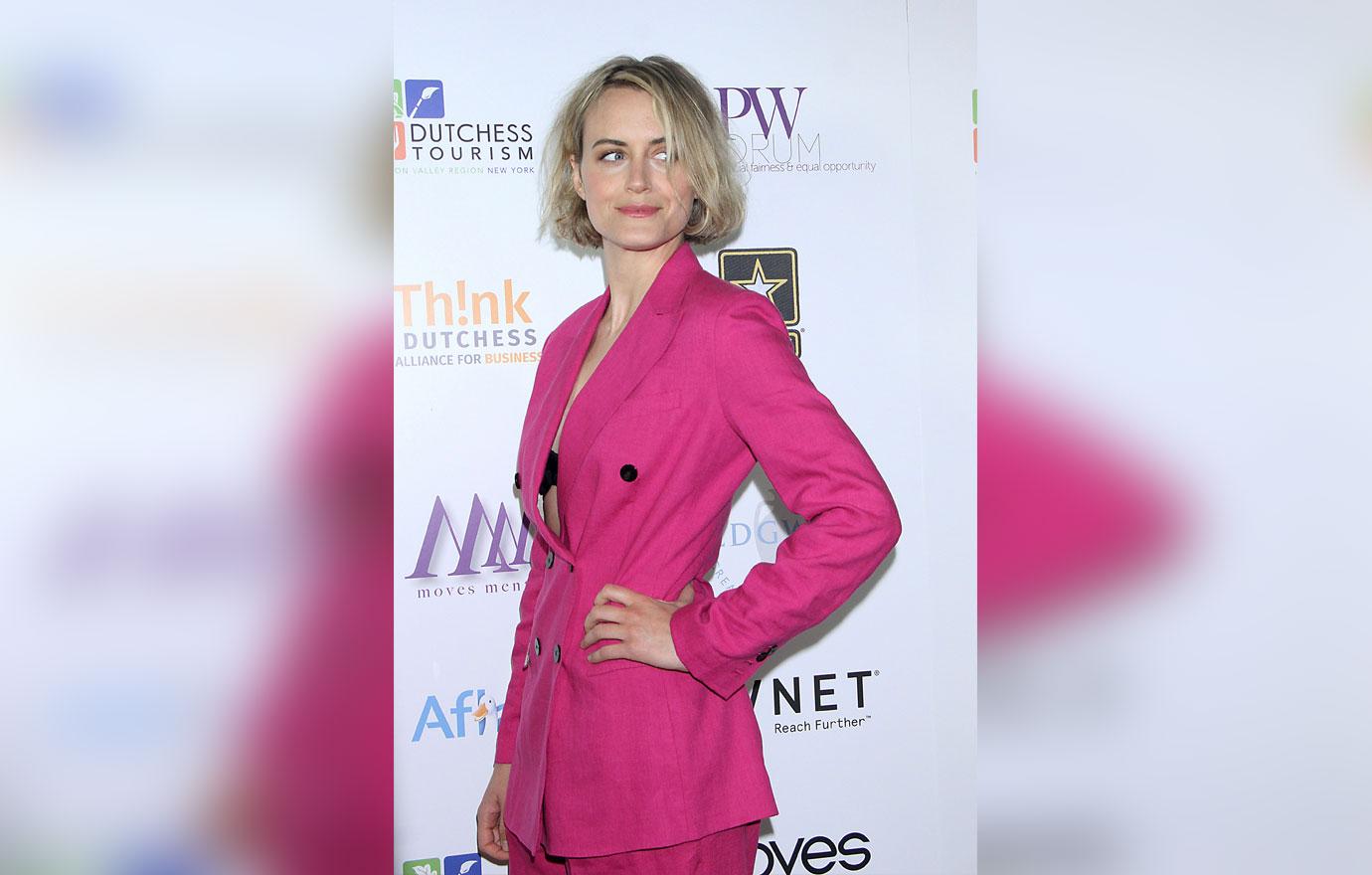 taylor schilling pink suit