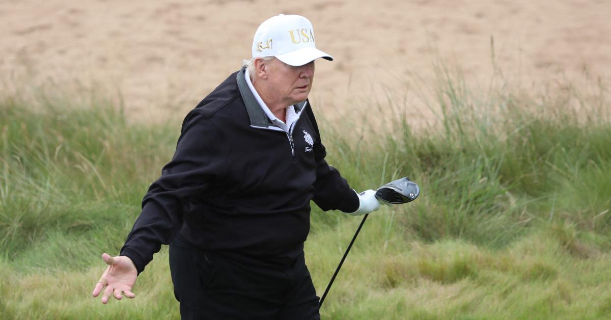 Image of Donald Trump was trolled by critics over his golf game.