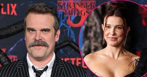 Photo of David Harbour and Millie Bobby Brown