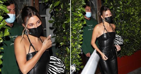 hailey bieber grabs dinner at giorgio baldi ok