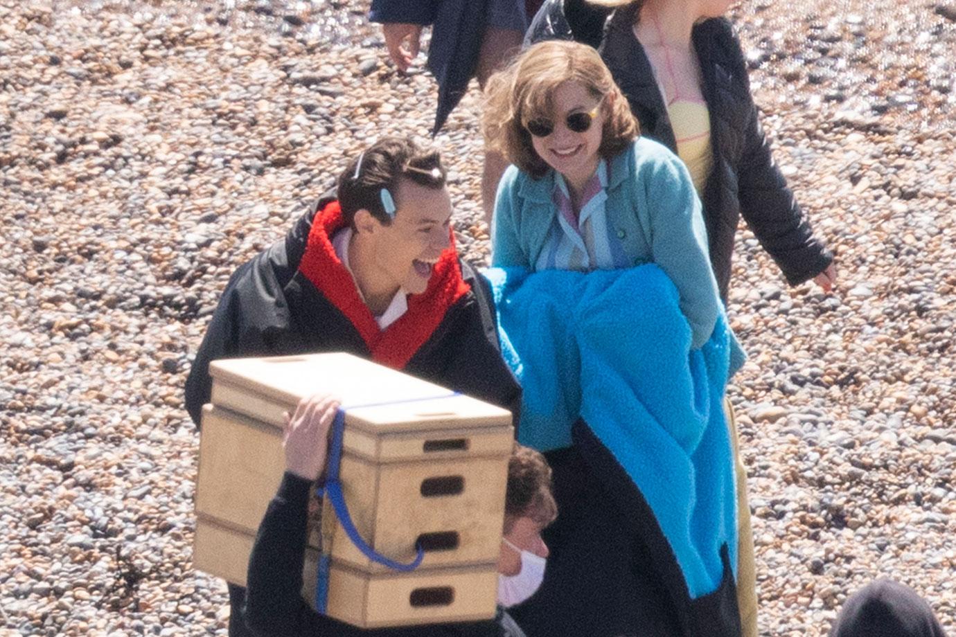 harry styles and emma corrin film my policeman in east sussex