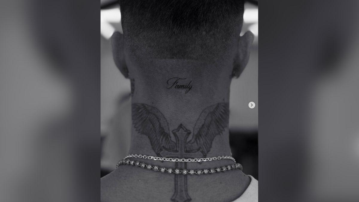 Image of Romeo Beckham’s neck tattoo drew strong online reactions.