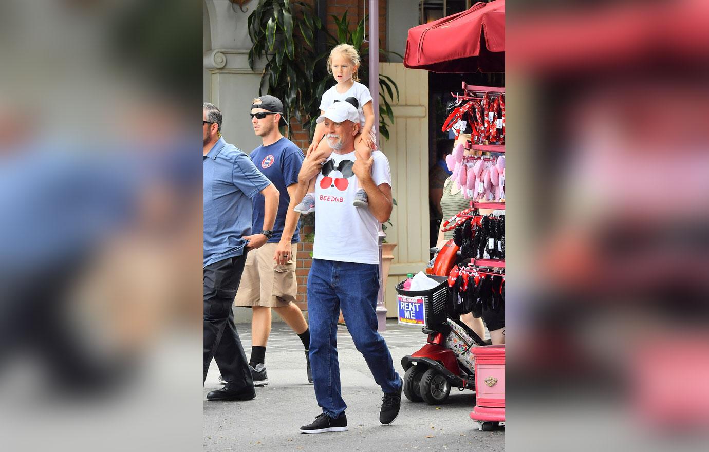 Bruce willis all 5 daughters day at disneyland 3