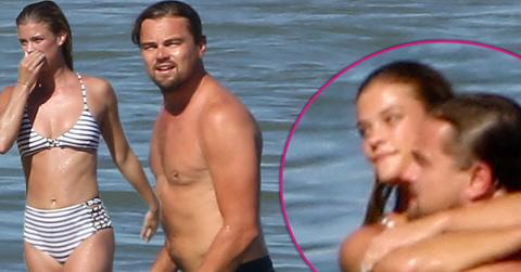 leonardo dicaprio dating nina agdal model girlfriend beach shirtless bikini