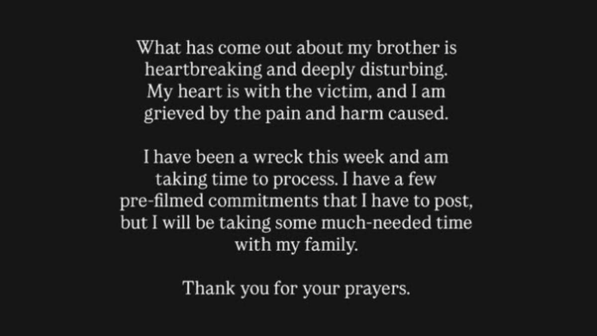 Image of Joy-Anna Duggar broke silence on her brother Joseph's arrest via Instagram.