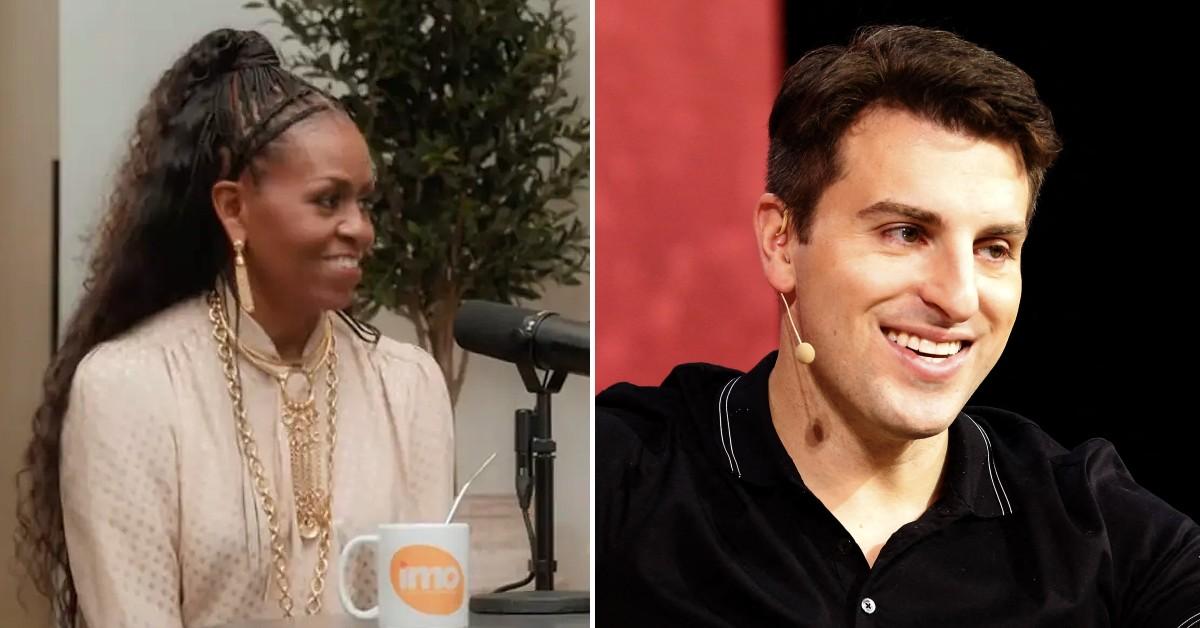 Photo of Michelle Obama, Brian Chesky. 
