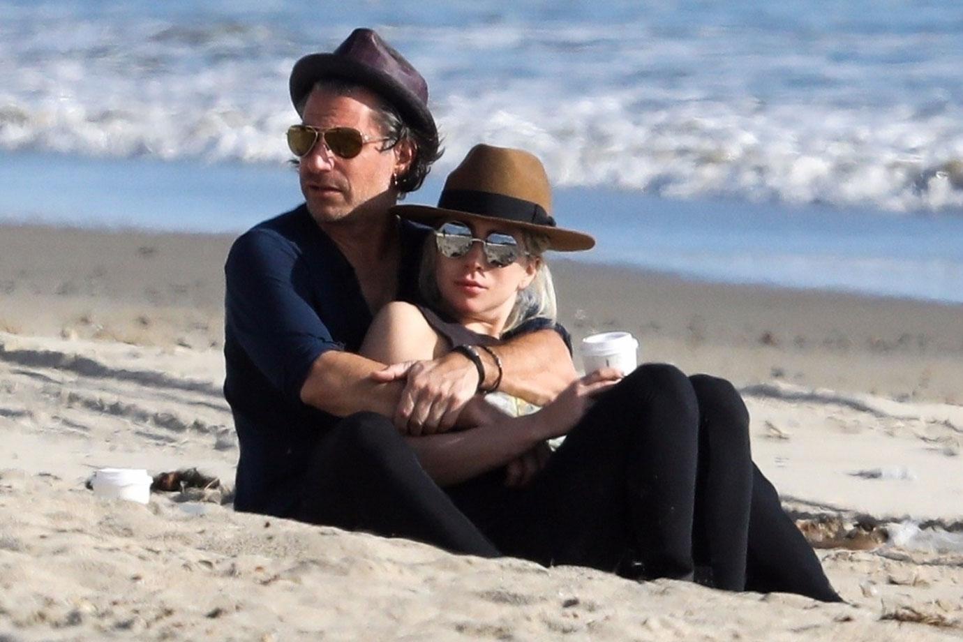 *EXCLUSIVE* Lady Gaga and beau Christian Carino cuddle up by the ocean