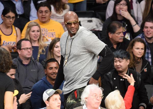 Lamar odom courtside lakers