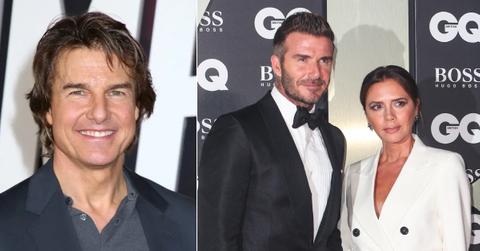 Photo of Tom Cruise; picture of David and Victoria Beckham.