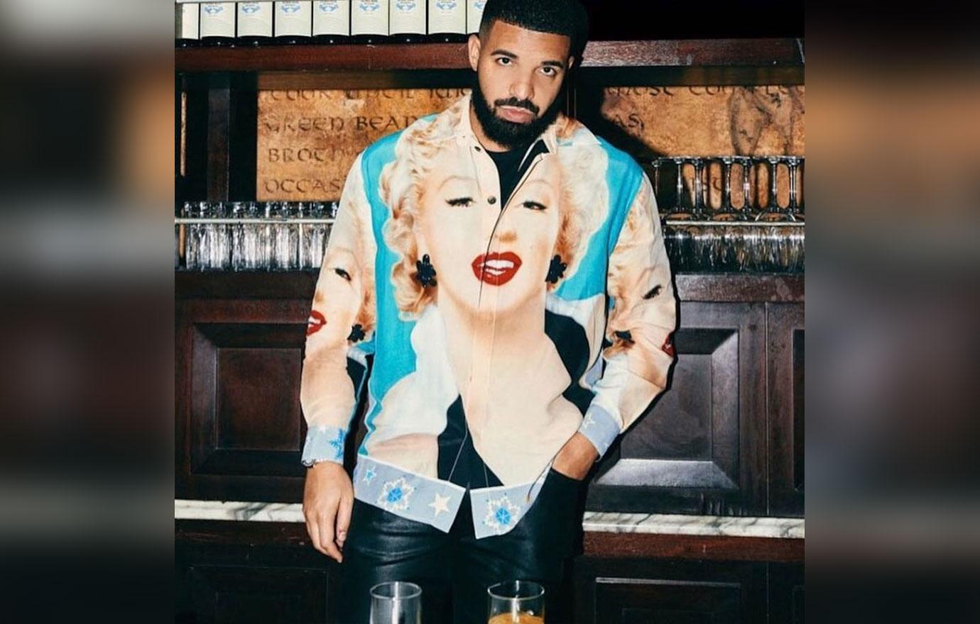 Drake Wearing Marilyn Monroe Shirt