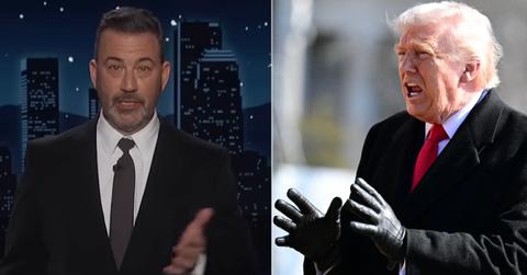 split of Jimmy Kimmel, Donald Trump.