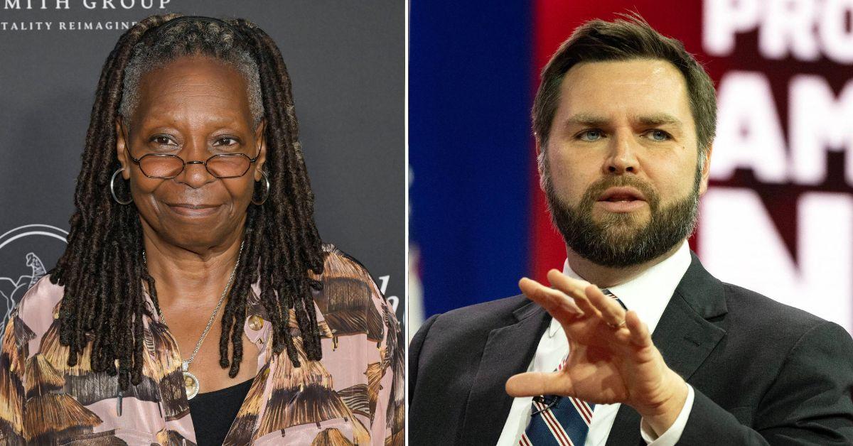 Composite photo of Whoopi Goldberg and J.D. Vance