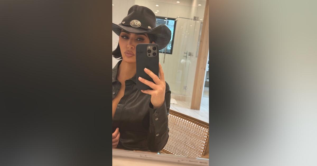 kim kardashian shirt unbuttoned chicago cowgirl themed birthday photos