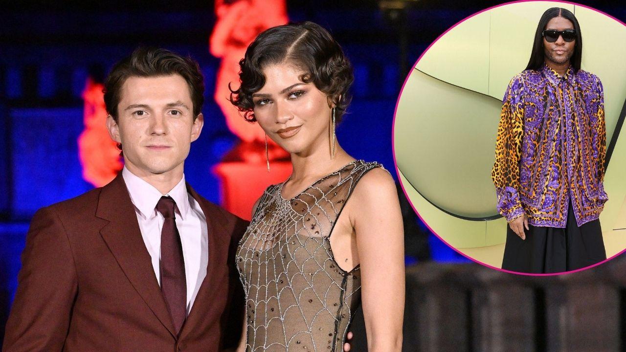 Split photo of Tom Holland & Zendaya & Law Roach