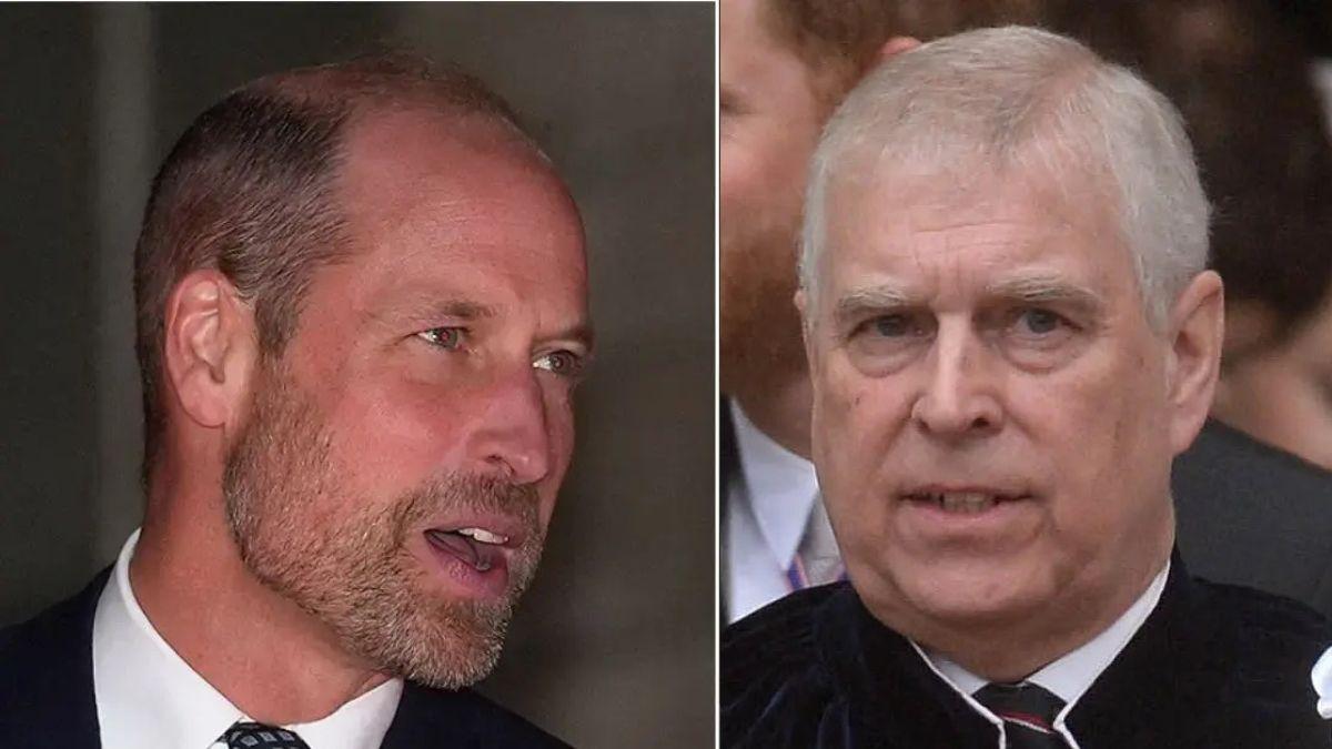 Split photo of Prince William and ex-Prince Andrew
