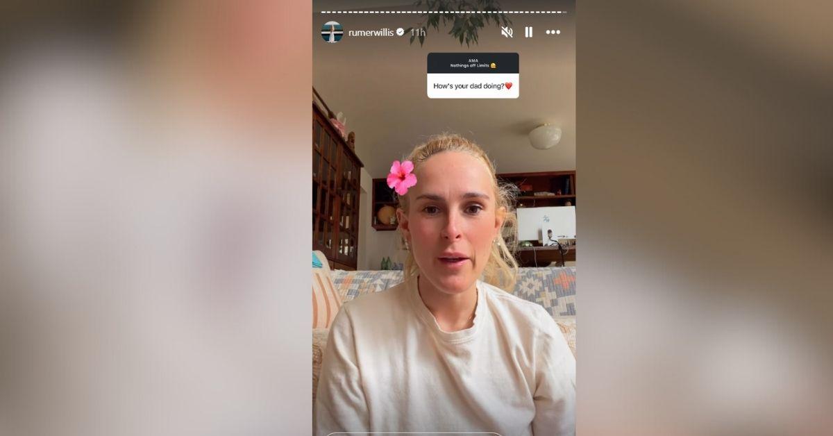 image of Rumer Willis shared an update about her father’s health.