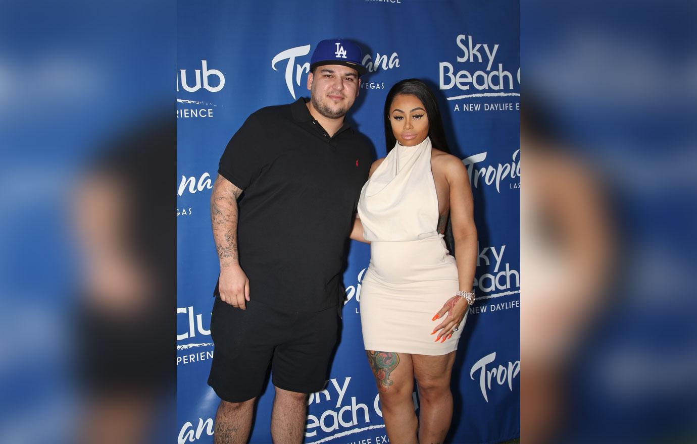 Rob Kardashian And Blac Chyna At Sky Beach Club