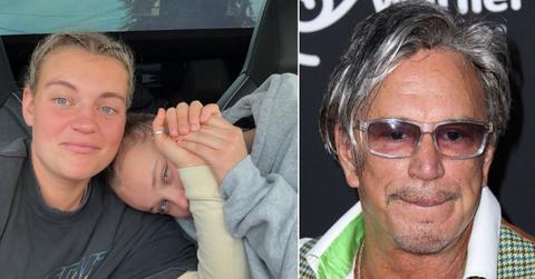 Photo of Kath Ebbs and JoJo Siwa; picture of Mickey Rourke.