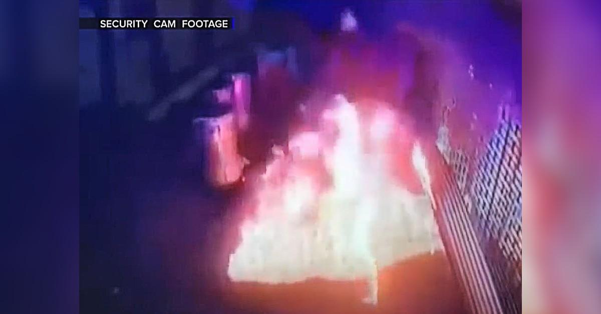 arsonist accidentally sets himself on fire security footagepp