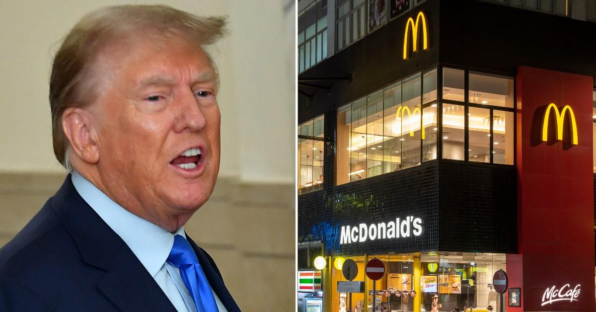 donald trump roasted k people surrounded mcdonalds serve fries pp