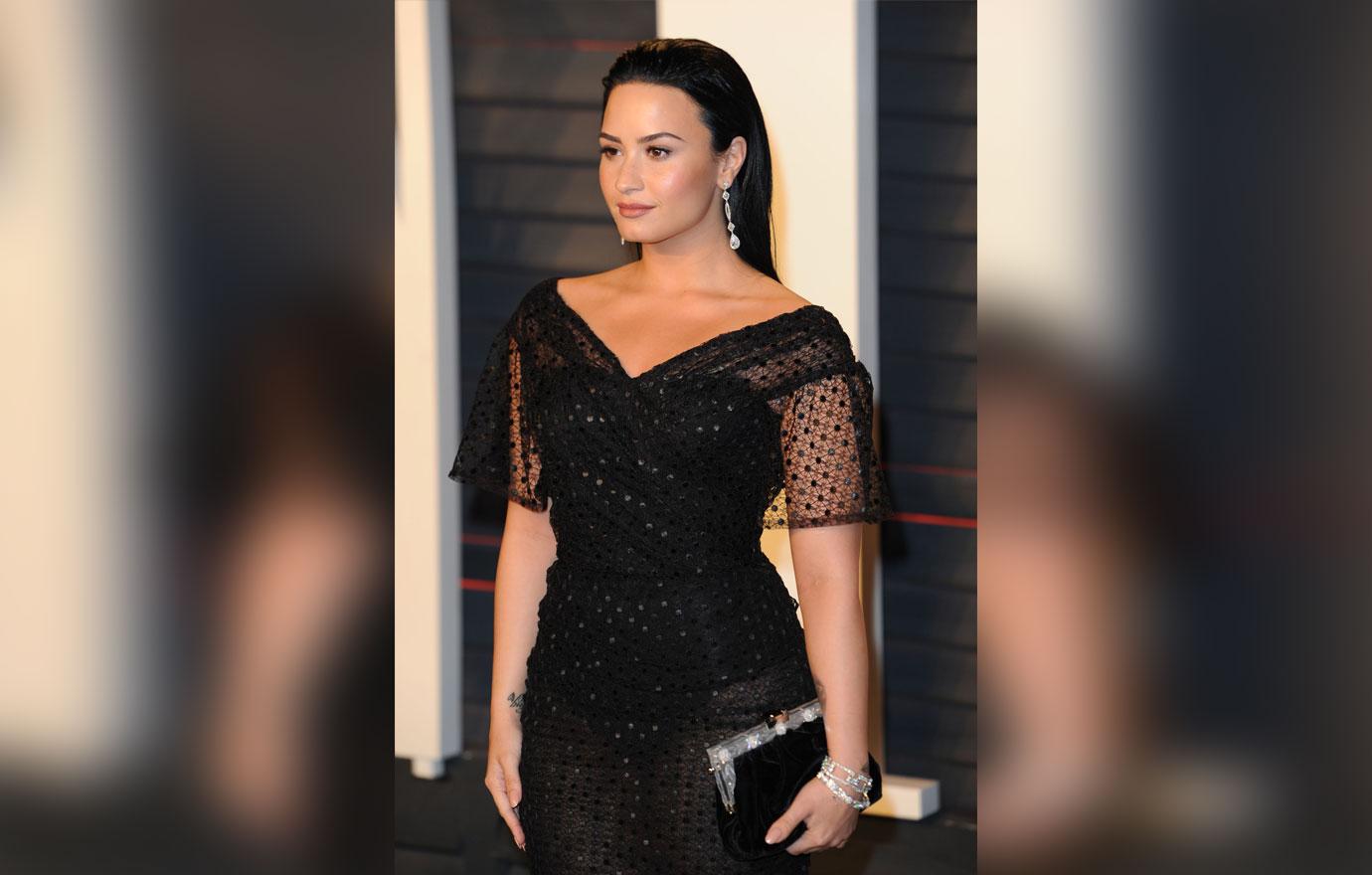 Demi Lovato and Wilmer Valderrama attend the Vanity Fair Oscar Party together in LA