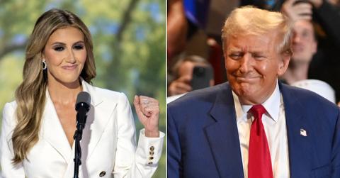 Split photo of Alina Habba and Donald Trump.