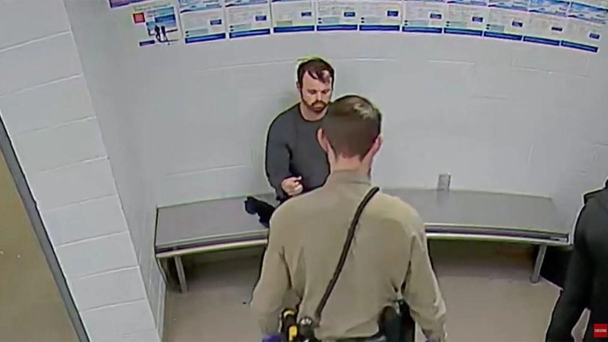 Photo of Joseph Duggar looked downcast while sitting in jail.