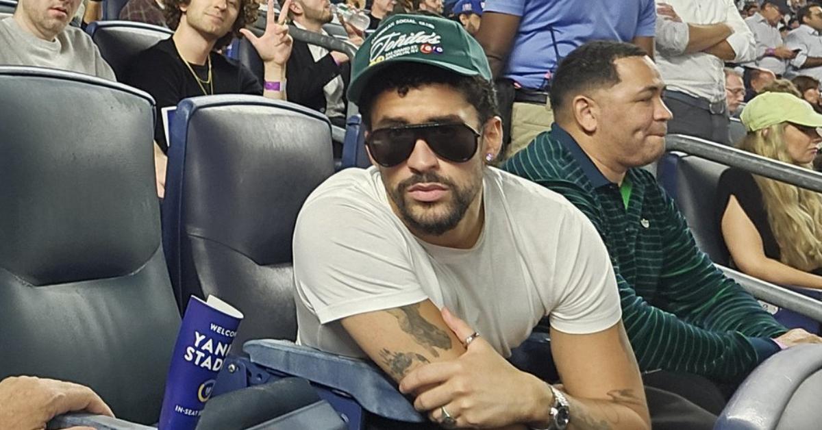 Image of Bad Bunny was accused of being 'disrespectful' by not standing during 'God Bless America.'