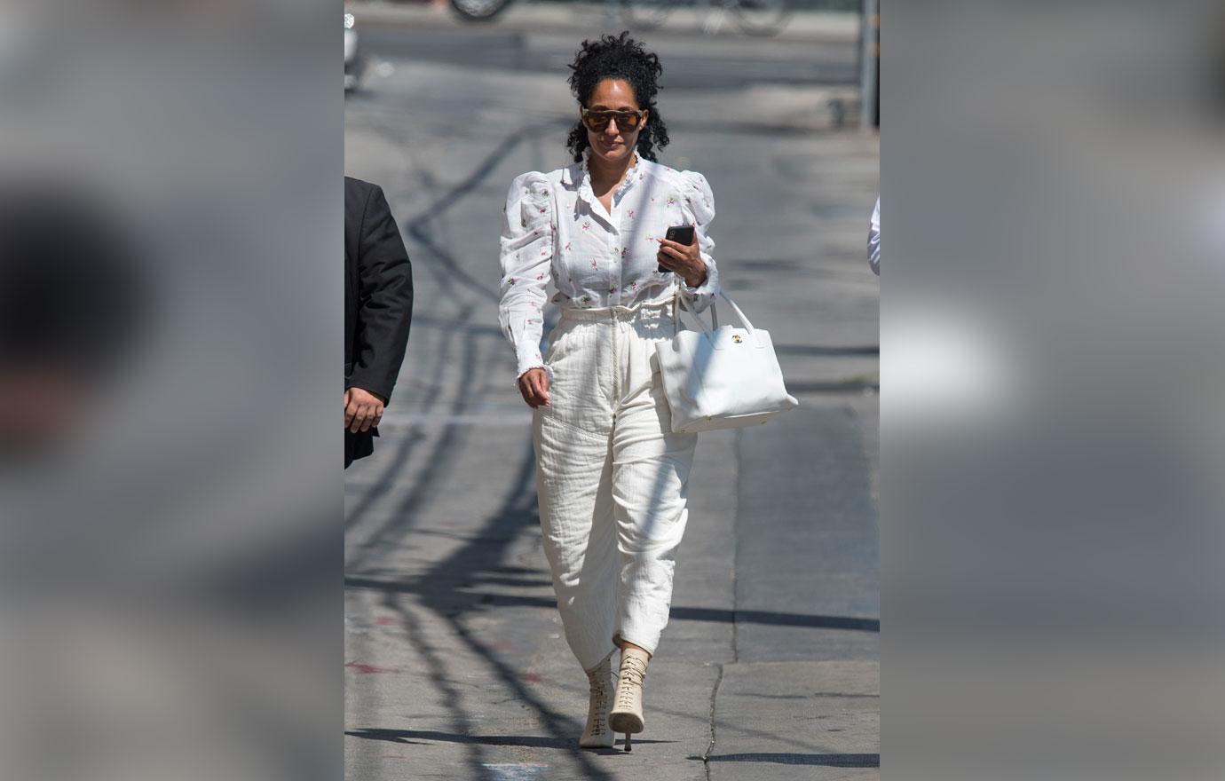 Tracee ellis ross two outfits jimmy kimmel live 2