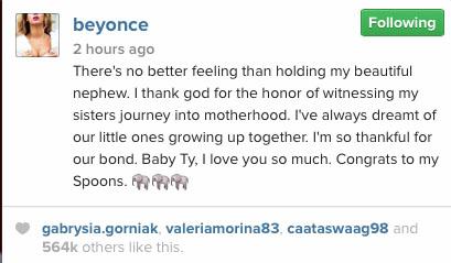 See Beyonce's Adorable Tribute To Kelly Rowland's Son Titan!